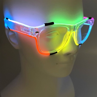 LED brille med farverige lys 